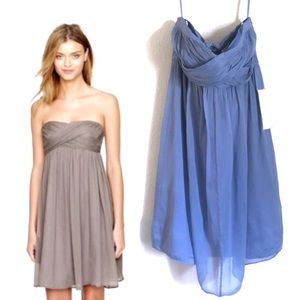 J. CREW Silk Chiffon Strapless Dress